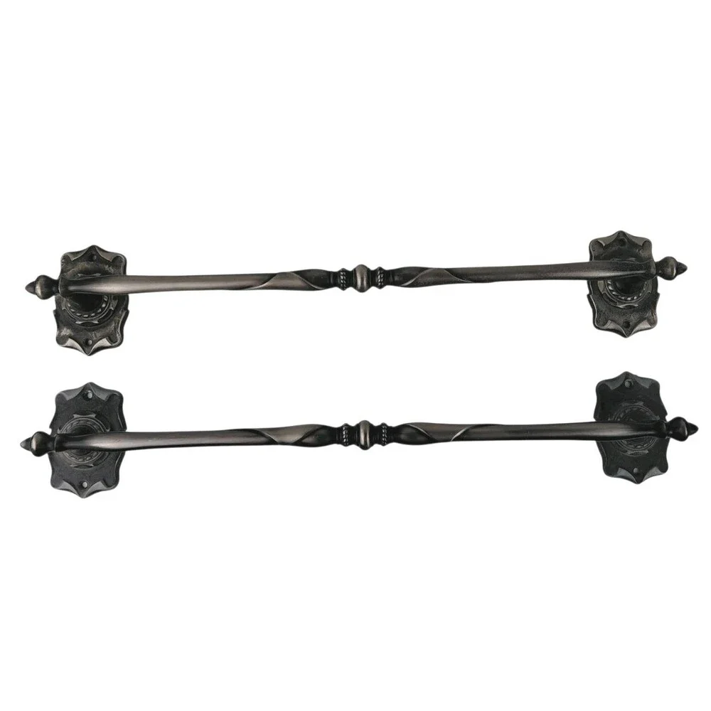 2 Vtg AMEROCK Carriage House Antique Pewter Silver Tone Towel Holder Bar 20